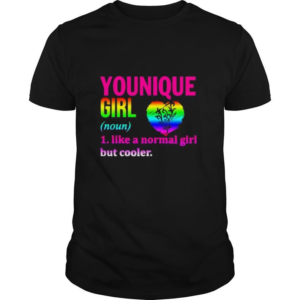 Lgbt younique girl like a normal girl but cooler heart shirt