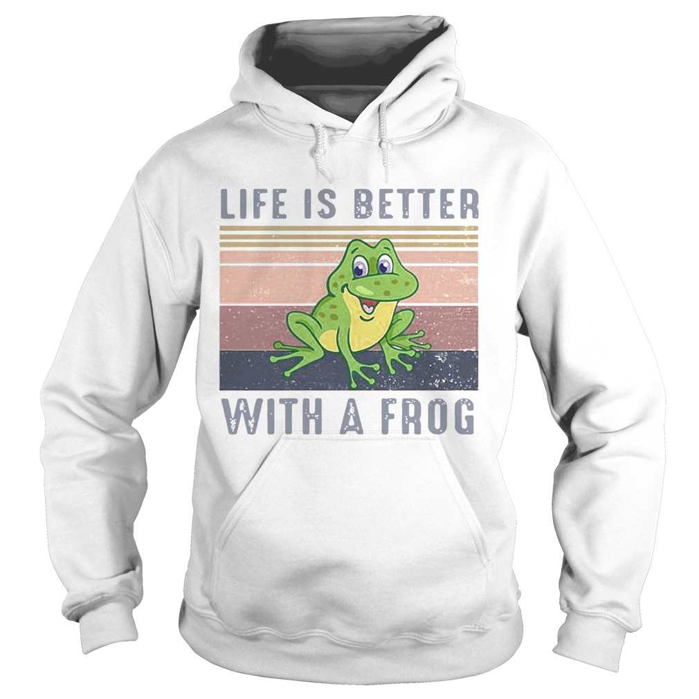 Life Is Better With A Frog Vintage Retro Hoodie