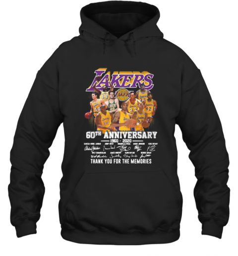 Los Angeles Lakers 60Th Anniversary 1960 2020 Thank You For The Memories Signatures T-Shirt Unisex Hoodie