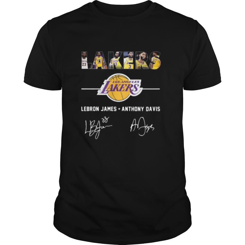 Los angeles lakers lebron james anthony davis signatures shirt