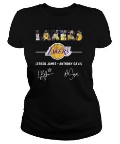 Los angeles lakers lebron james anthony davis signatures shirt