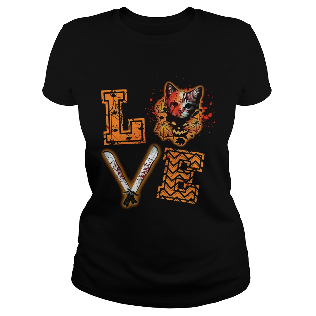 Love Jason Voorhees Cat Halloween Classic Ladies