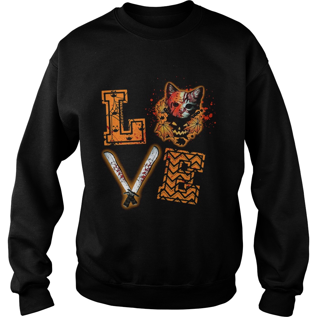 Love Jason Voorhees Cat Halloween Sweatshirt