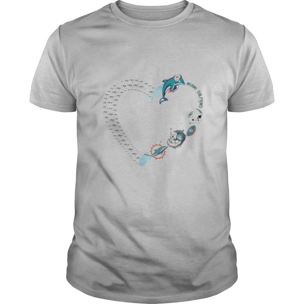 Love miami dolphins football heart diamond shirt