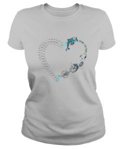 Love miami dolphins football heart diamond shirt