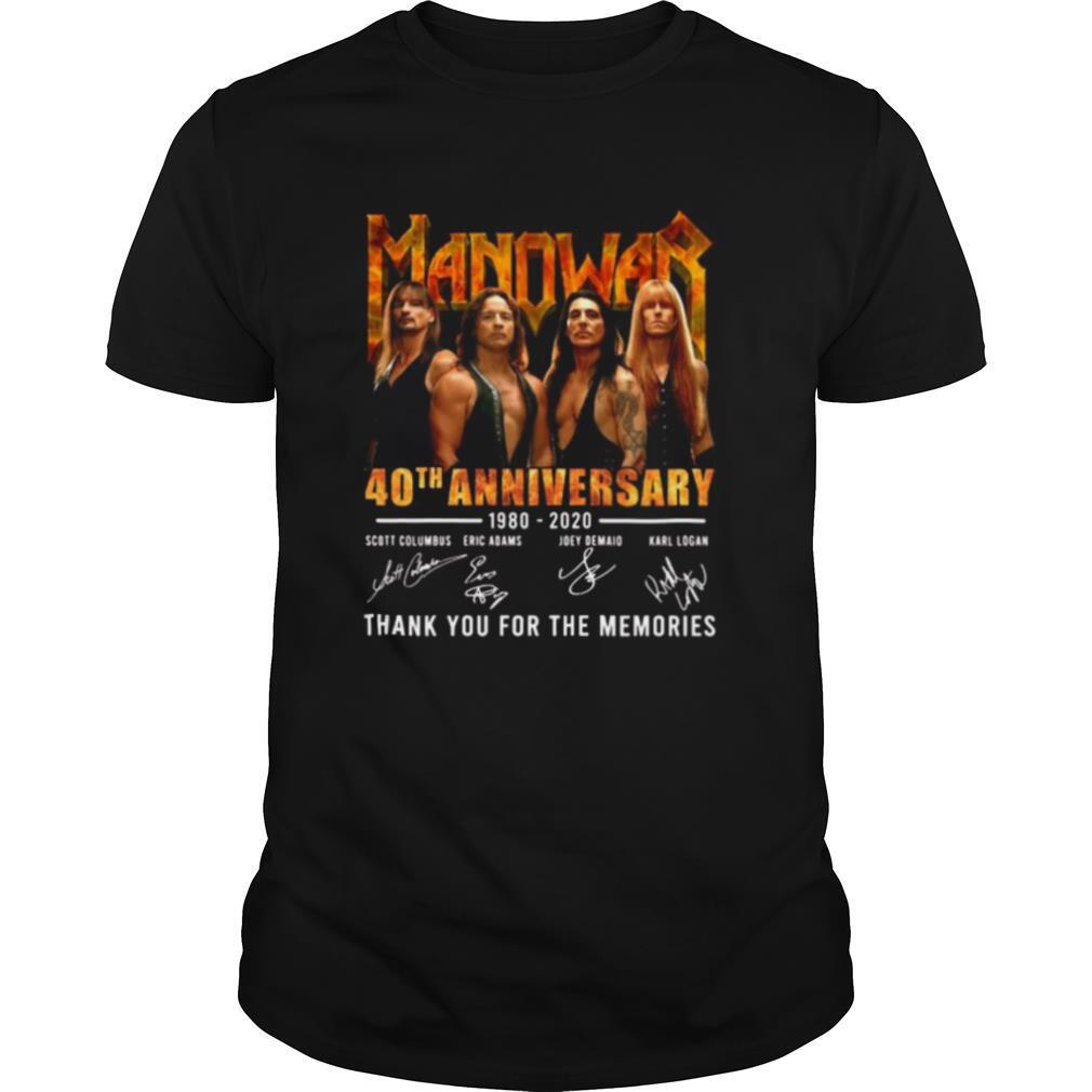 Manowar 40Th Anniversary 1980 2020 Thank You For The Memories Signatures