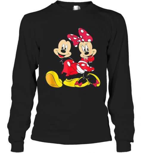 Mickey Mouse And Minnie Mouse T-Shirt Long Sleeved T-shirt 