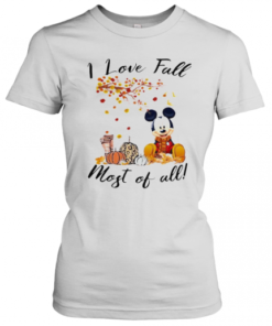 Mickey Mouse I Love Fall Most Of All Leaves Tree T-Shirt Classic Women's T-shirt