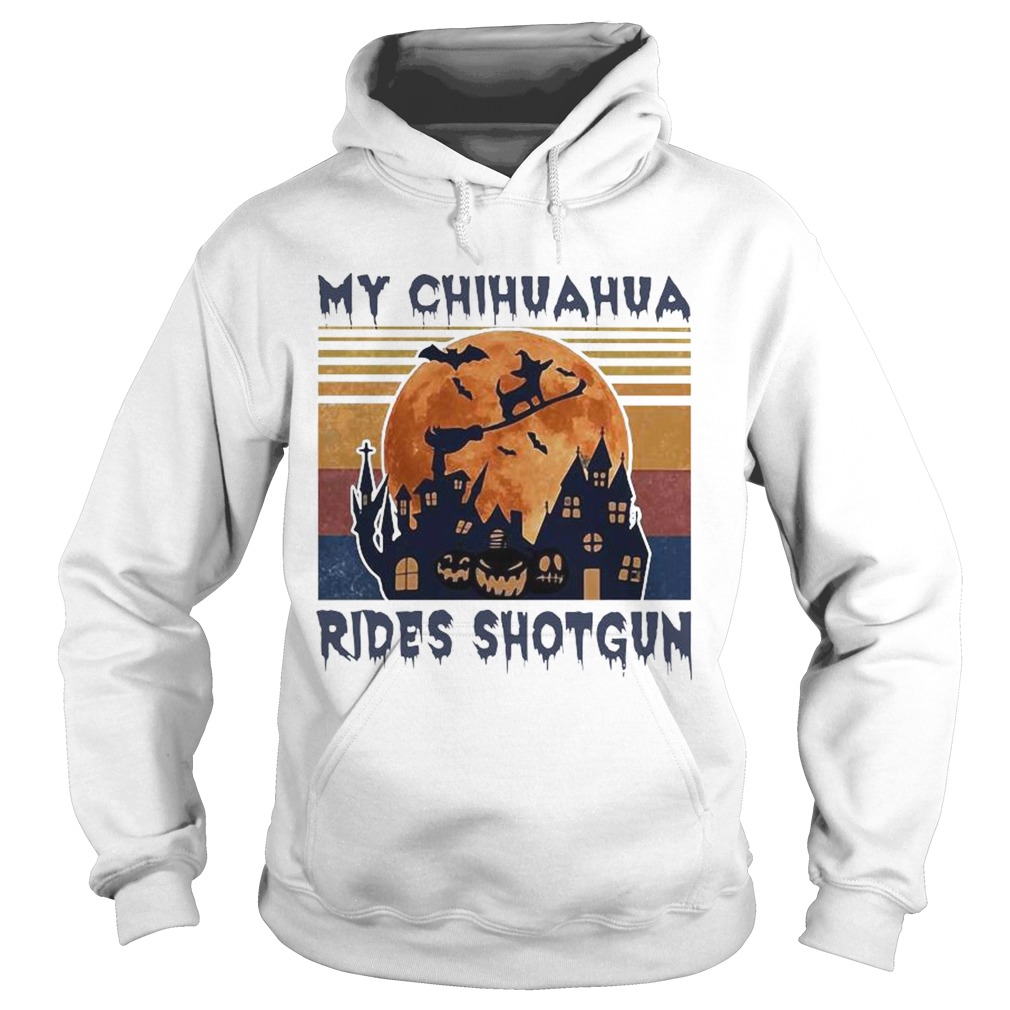 My Chihuahua Rides Shotgun Halloween Vintage Hoodie