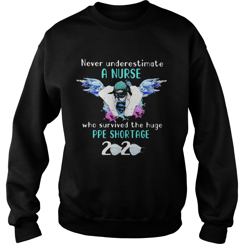 Never Underestimate A Nurse Who Survived The Huge Pipe Shortage 2020 Mask Covid19 Sweatshirt