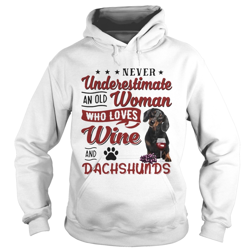 Never Underestimate An Old Woman Who Loved Wine And Dachshunds Hoodie