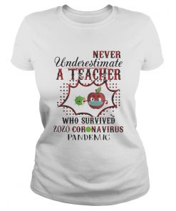 Never underestimate a teacher who survived 2020 coronavirus pandemic apple mask  Classic Ladies