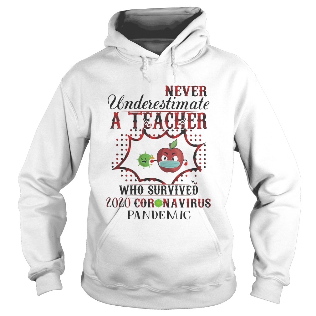 Never underestimate a teacher who survived 2020 coronavirus pandemic apple mask Hoodie