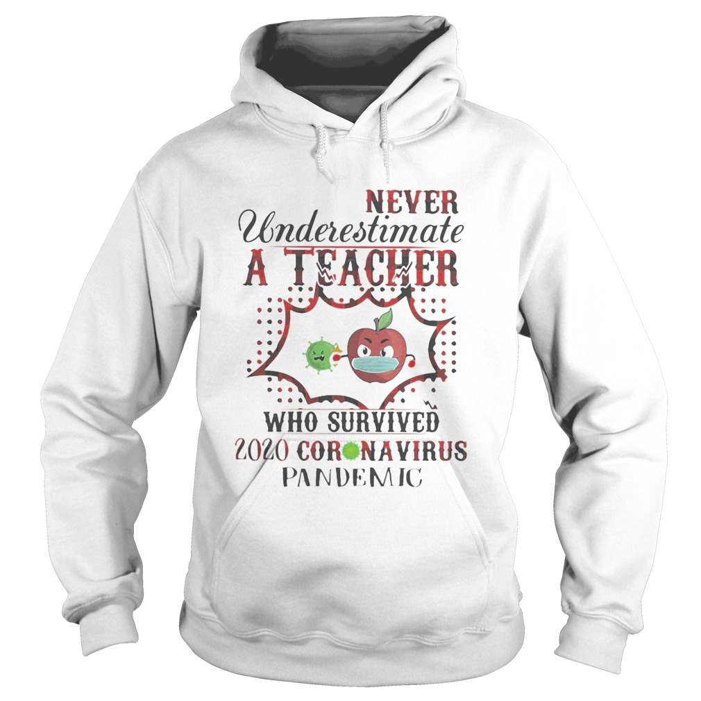 Never underestimate a teacher who survived 2020 coronavirus pandemic apple mask Hoodie