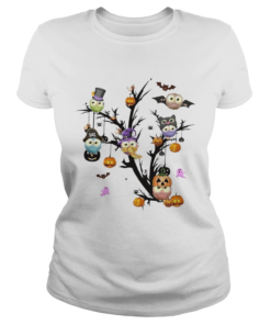 Owls Pimpkin Tree Halloween  Classic Ladies