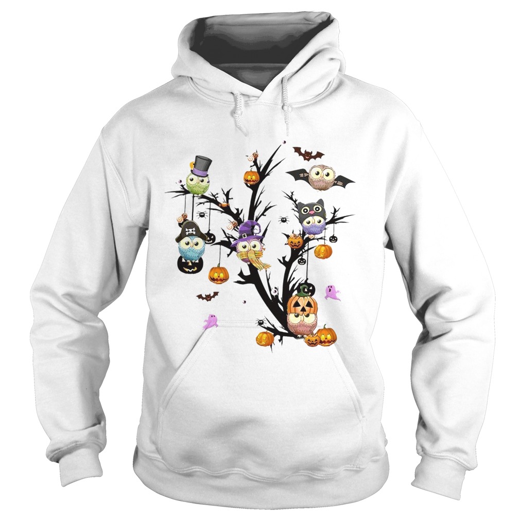 Owls Pimpkin Tree Halloween Hoodie