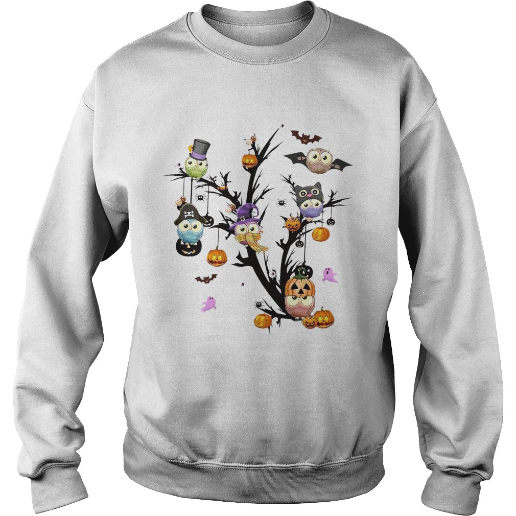 Owls Pimpkin Tree Halloween Sweatshirt