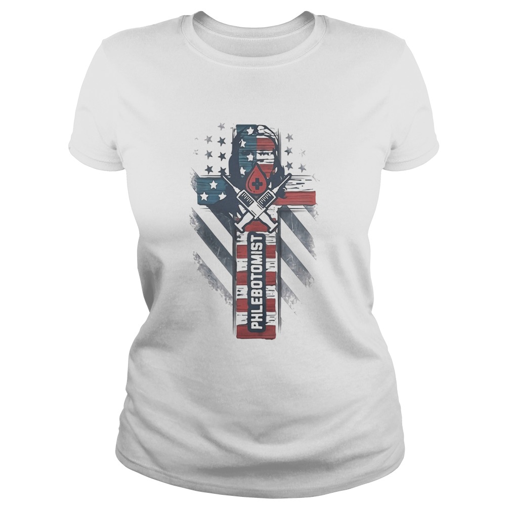 PHLEBOTOMIST AMERICAN FLAG CROSS Classic Ladies