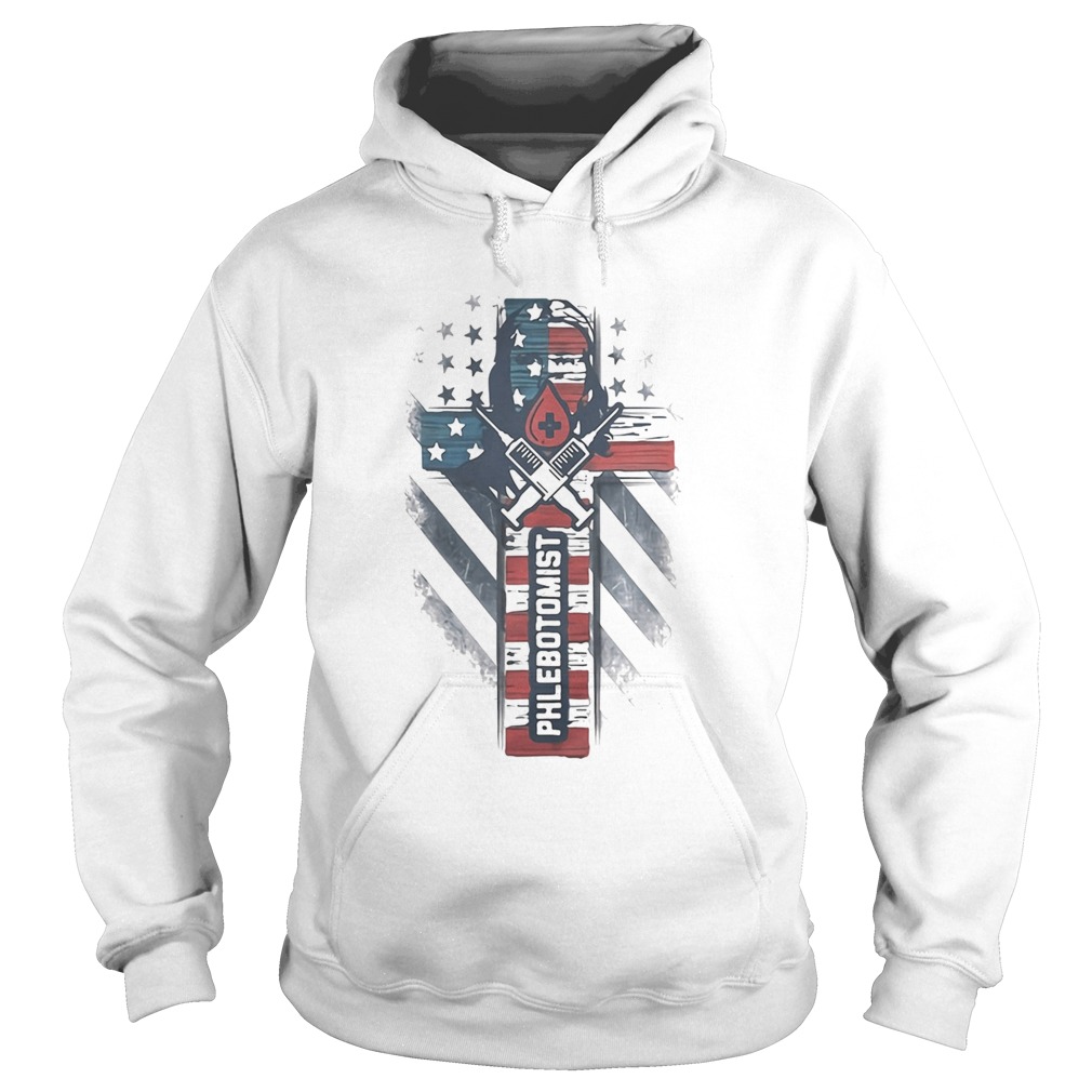 PHLEBOTOMIST AMERICAN FLAG CROSS Hoodie