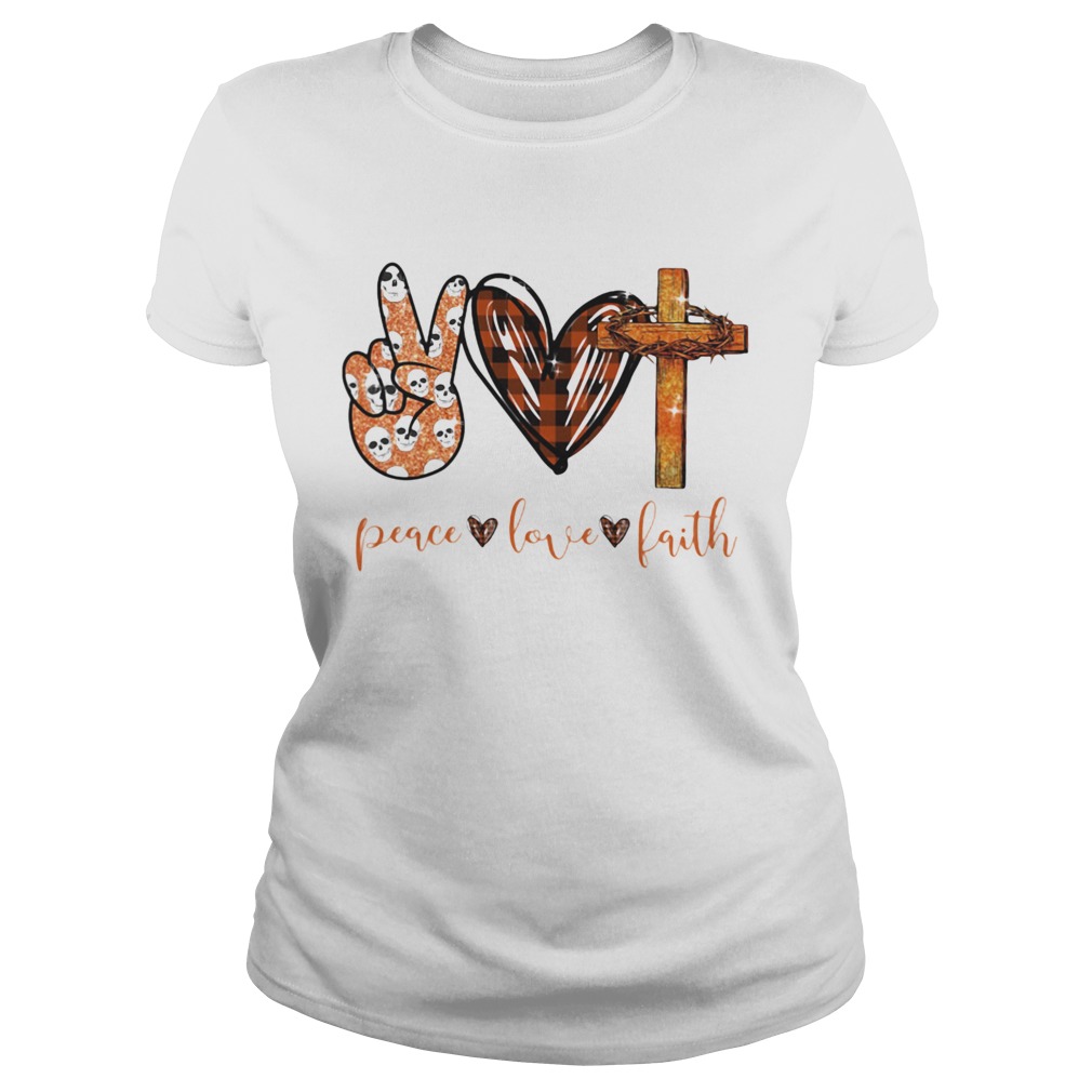 Peace Love Faith Hand Heart Cross Classic Ladies