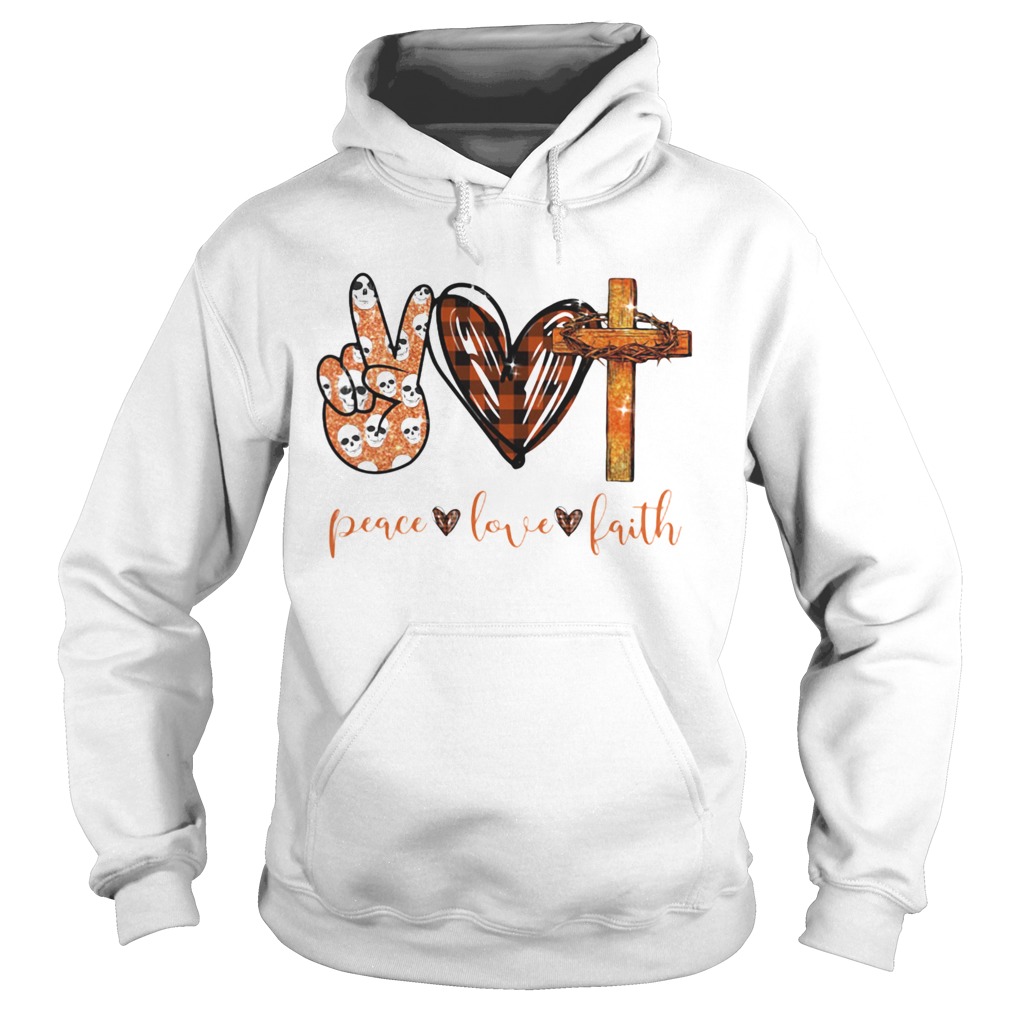 Peace Love Faith Hand Heart Cross Hoodie