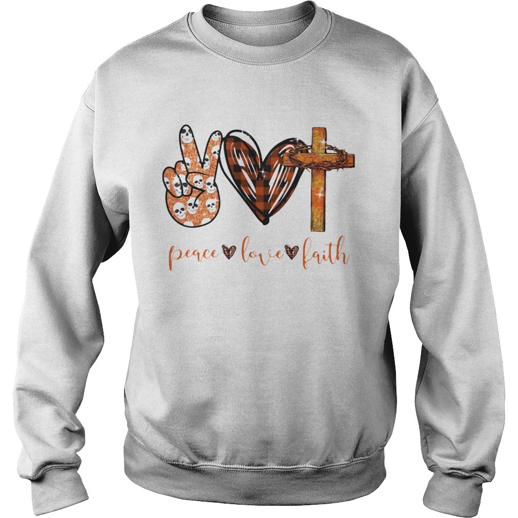 Peace Love Faith Hand Heart Cross Sweatshirt