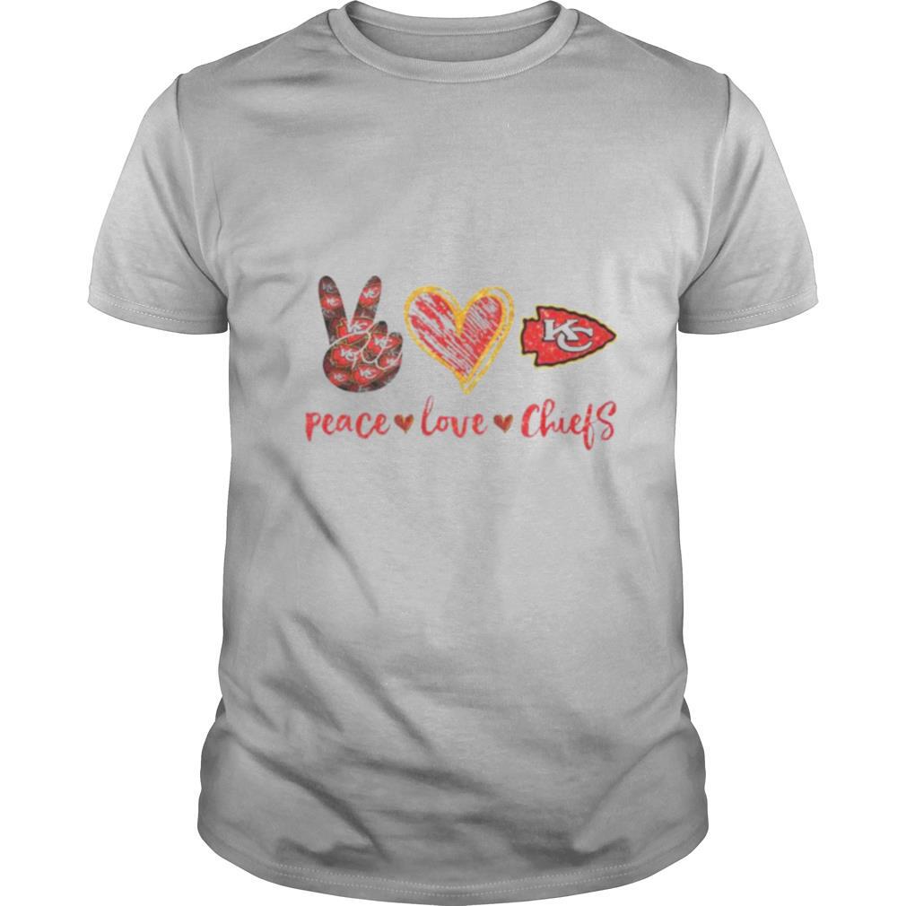 Peace love kansas city chiefs football logo shirt