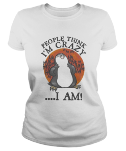 People Think Im Crazy I Am Penguin Sunset  Classic Ladies