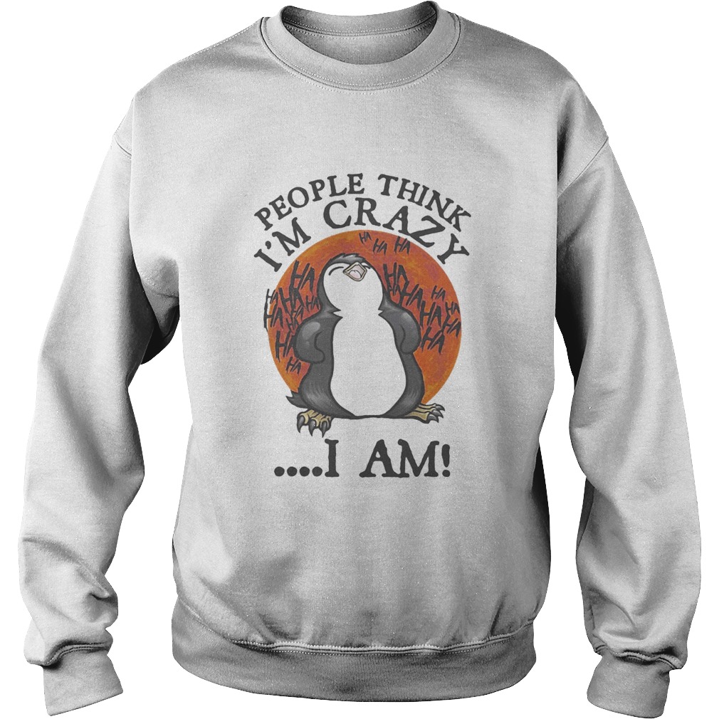 People Think Im Crazy I Am Penguin Sunset Sweatshirt