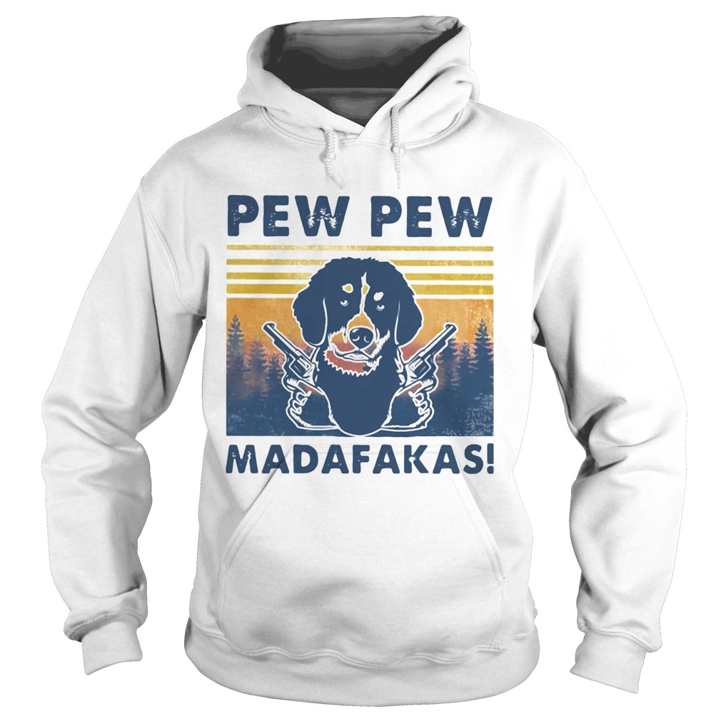 Pew Pew Madafakas Dog Gun Vintage Retro Hoodie