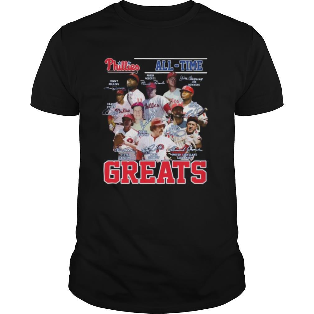 Philadelphia phillies all time greats baseball signatures shirt