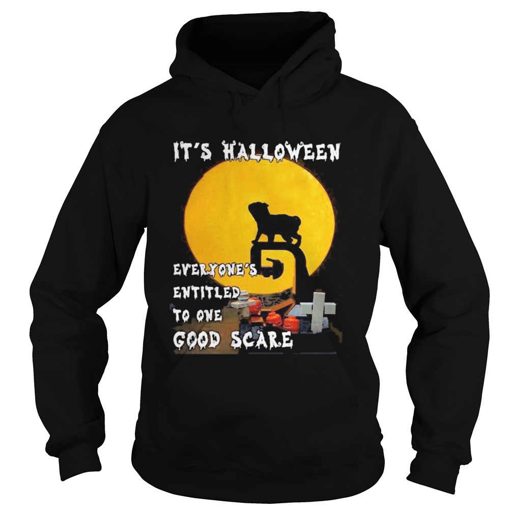 Pug Its halloween everyones entitled to one good scare  Hoodie