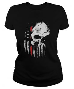 Red Navy Skull American Flag Independence Day  Classic Ladies