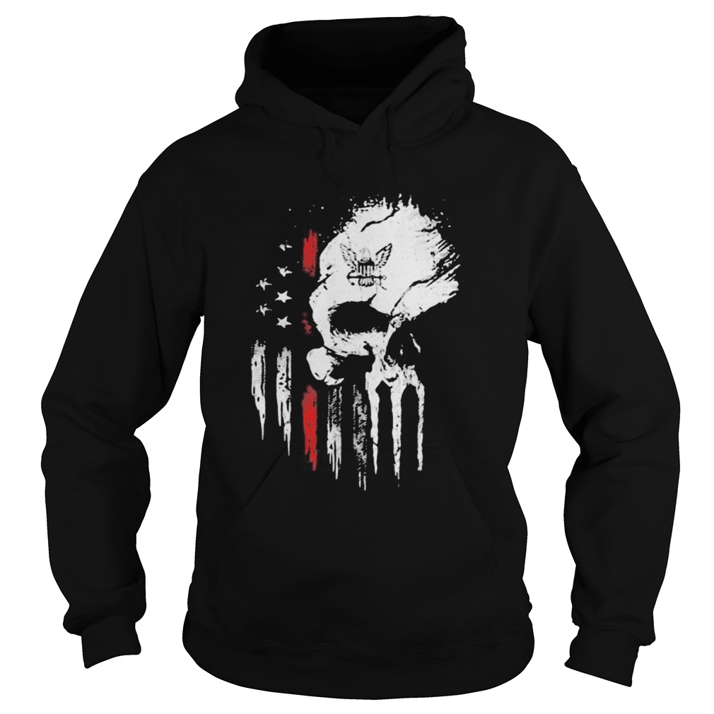 Red Navy Skull American Flag Independence Day  Hoodie