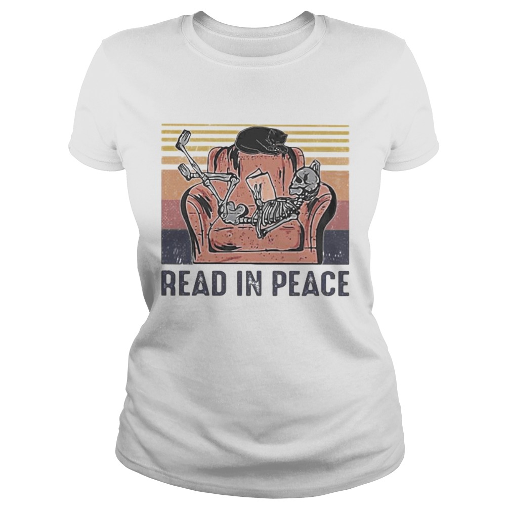 Skeleton Cat Read in peace vintage retro Classic Ladies