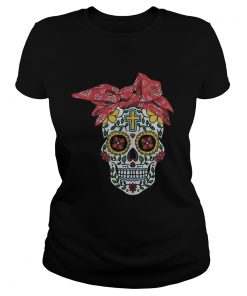 Skull Hippie Red Bow  Classic Ladies