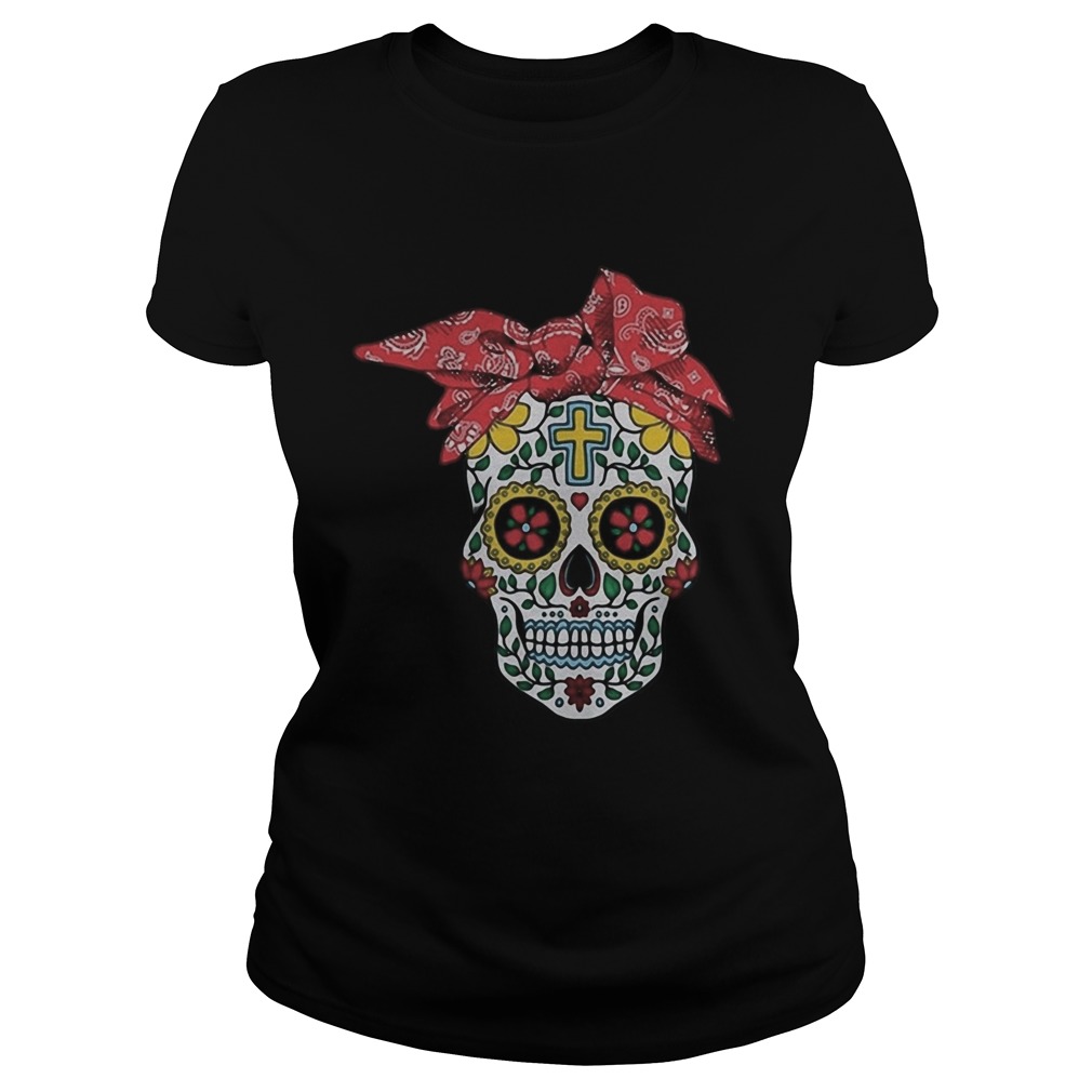 Skull Hippie Red Bow  Classic Ladies