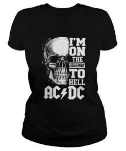 Skull Im On The Highway To Hell AC DC  Classic Ladies