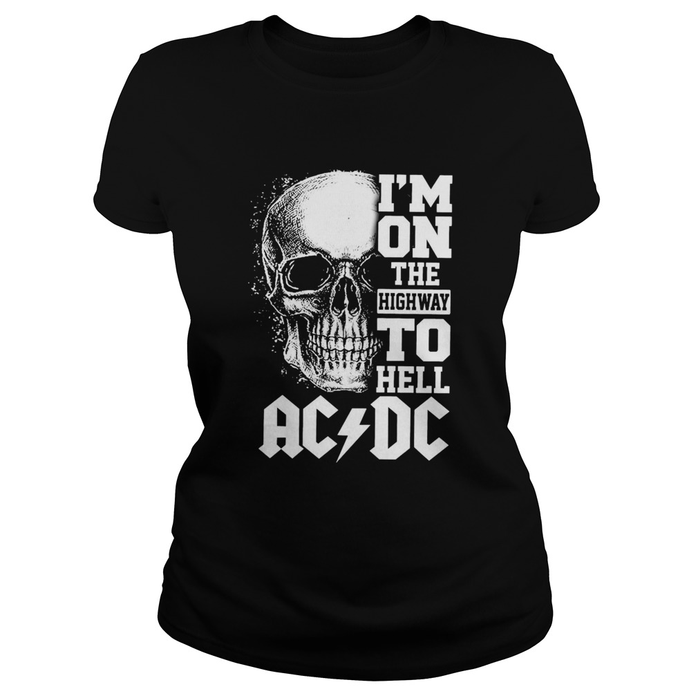 Skull Im On The Highway To Hell AC DC Classic Ladies