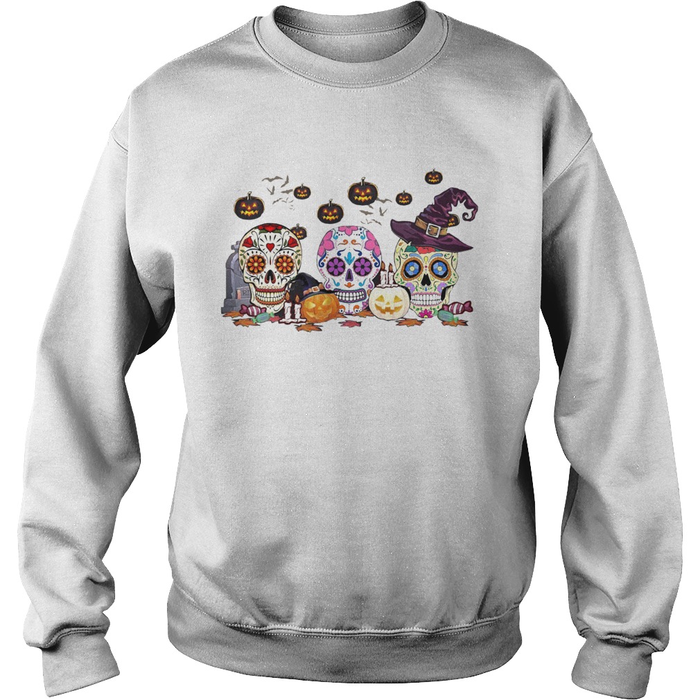 Skulls Tattoo Witch Pumpkin Happy Halloween Sweatshirt