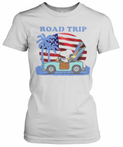 Snoopy And Woodstock Riding Car Road Trip American Flag Independence Day T-Shirt Classic Women's T-shirt