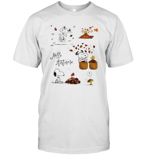 Snoopy Hello Autumn Maple Leaves T-Shirt