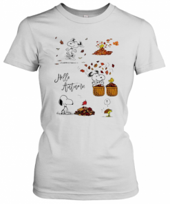 Snoopy Hello Autumn Maple Leaves T-Shirt Classic Women's T-shirt