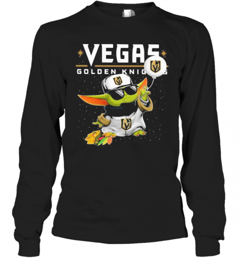 Star War Baby Yoda Vegas Golden Knights T-Shirt Long Sleeved T-shirt 