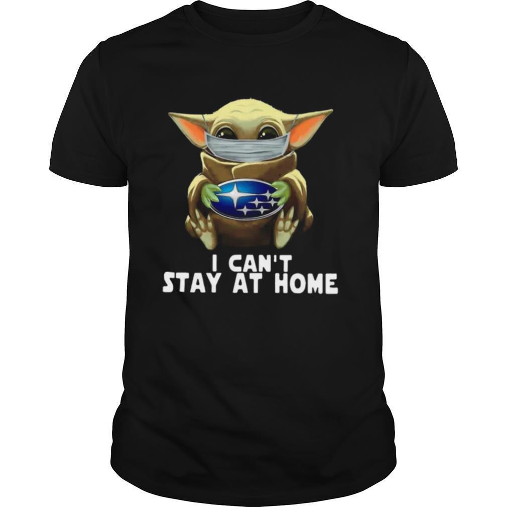 Star Wars Baby Yoda Mask Hug Subaru I Cant Stay At Home shirt