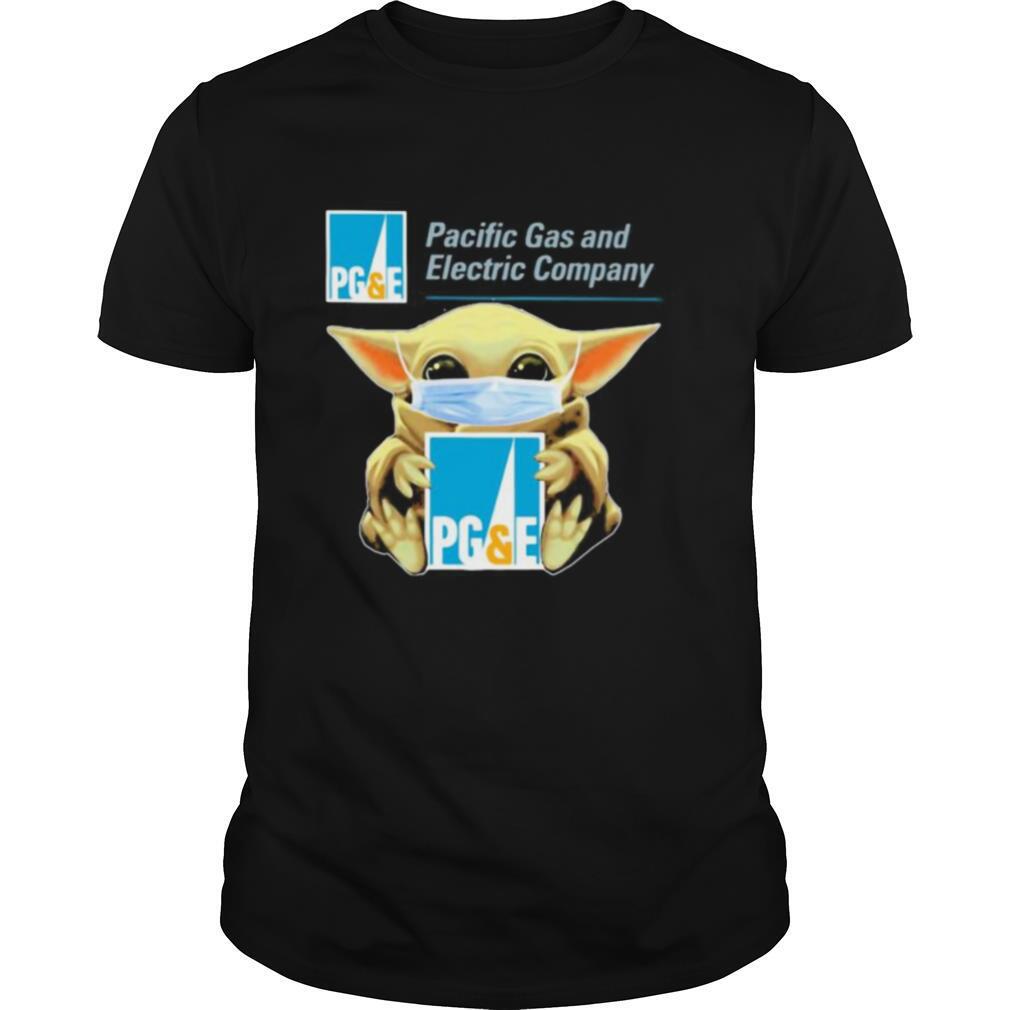 Star wars baby yoda mask hug pacific gas and electric company shirt