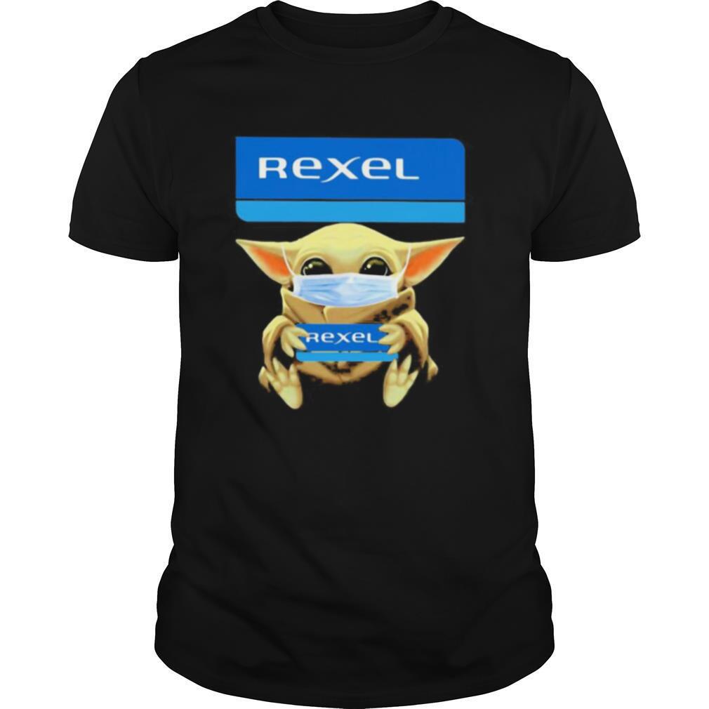 Star wars baby yoda mask hug rexel shirt