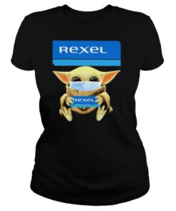 Star wars baby yoda mask hug rexel shirt