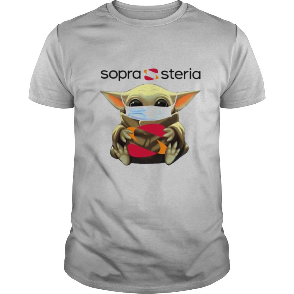 Star wars baby yoda mask hug sopra steria shirt