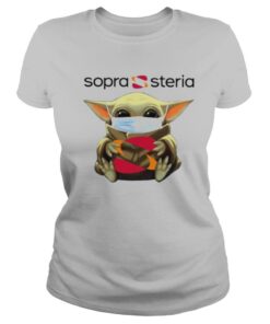 Star wars baby yoda mask hug sopra steria shirt